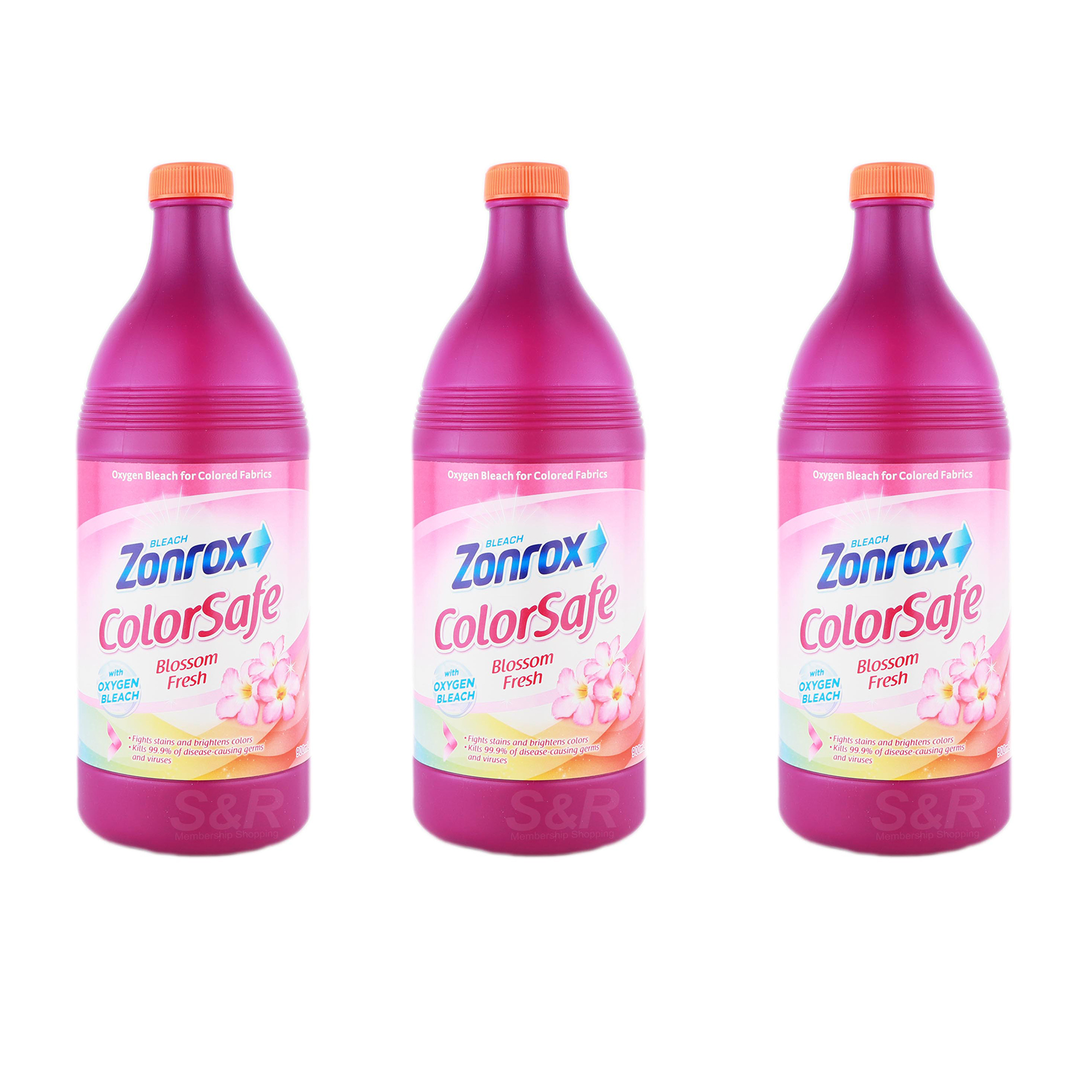 Zonrox Bleach Color Safe Blossom Fresh 3 bottles